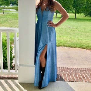 Light Blue Prom Dress with slit!